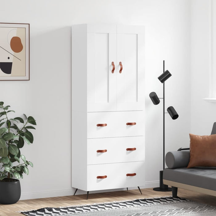 Dulap înalt, alb, 69,5x34x180 cm, lemn compozit - WALTI WALTI