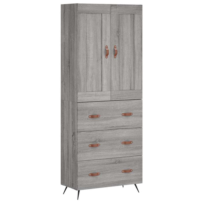 Dulap înalt, gri sonoma, 69,5x34x180 cm, lemn compozit - WALTI WALTI