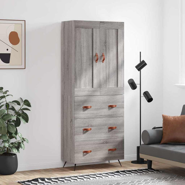 Dulap înalt, gri sonoma, 69,5x34x180 cm, lemn compozit - WALTI WALTI
