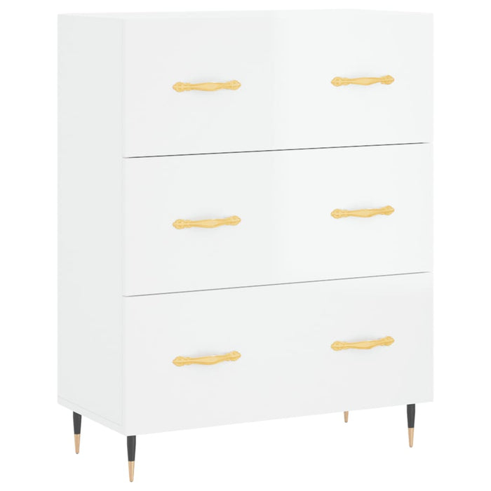 Dulap înalt, alb extralucios, 69,5x34x180 cm, lemn compozit WALTI