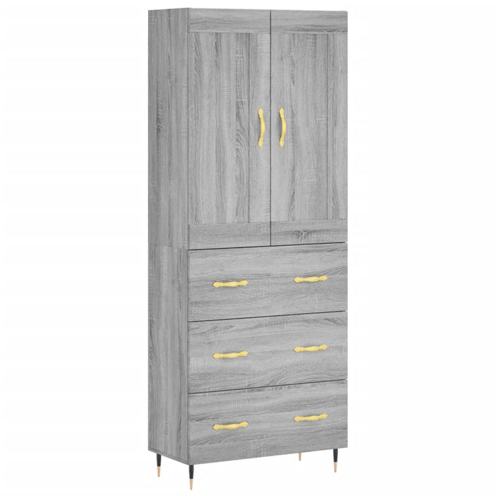 Dulap înalt, gri sonoma, 69,5x34x180 cm, lemn compozit - WALTI WALTI