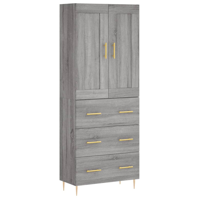 Dulap înalt, gri sonoma, 69,5x34x180 cm, lemn compozit - WALTI WALTI