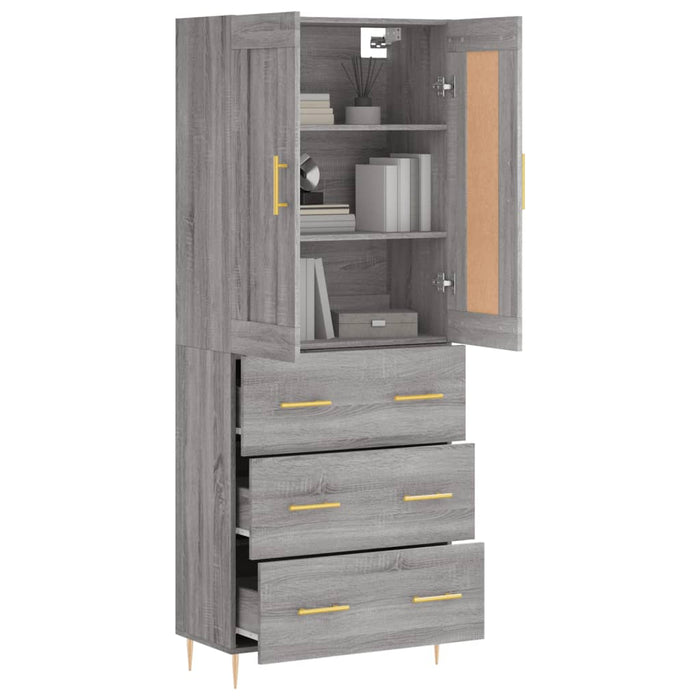 Dulap înalt, gri sonoma, 69,5x34x180 cm, lemn compozit - WALTI WALTI
