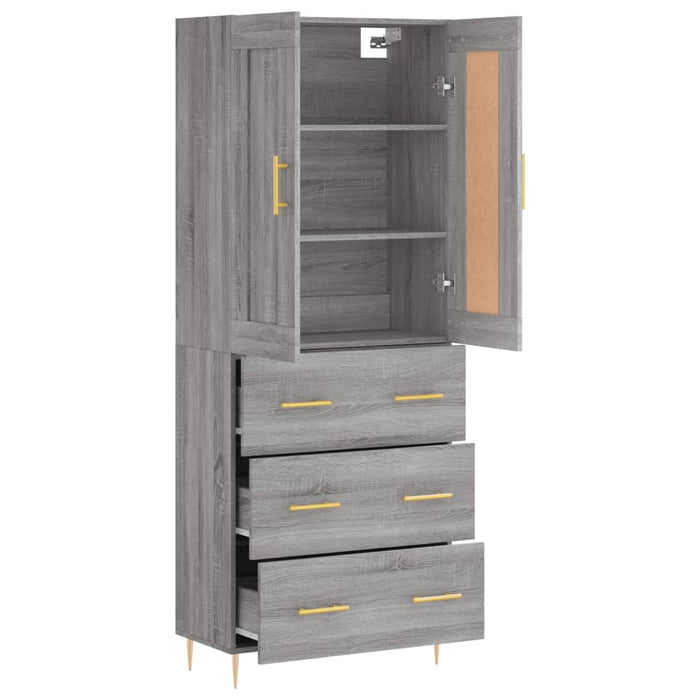 Dulap înalt, gri sonoma, 69,5x34x180 cm, lemn compozit - WALTI WALTI
