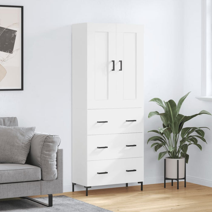 Dulap înalt, alb, 69,5x34x180 cm, lemn compozit - WALTI WALTI