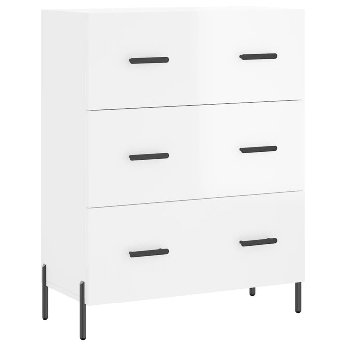 Dulap înalt, alb extralucios, 69,5x34x180 cm, lemn compozit WALTI