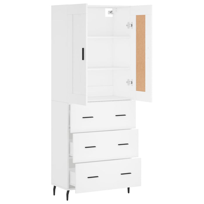 Dulap înalt, alb, 69,5x34x180 cm, lemn compozit - WALTI WALTI