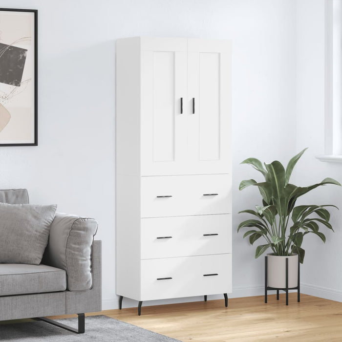 Dulap înalt, alb, 69,5x34x180 cm, lemn compozit - WALTI WALTI