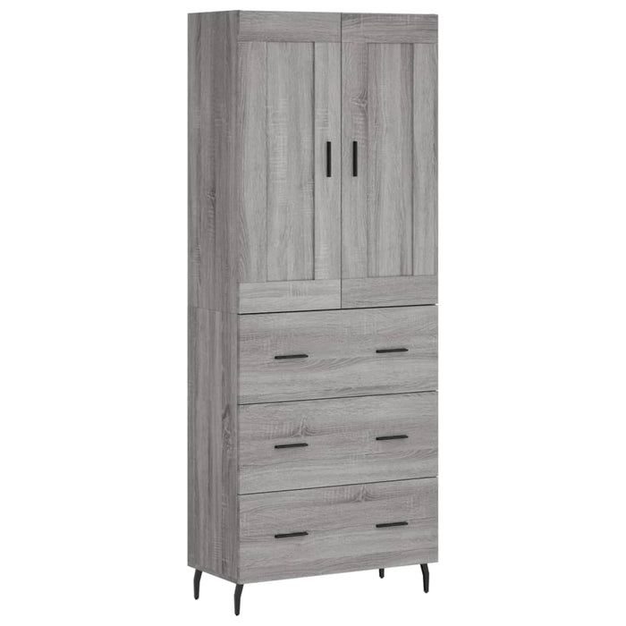 Dulap înalt, gri sonoma, 69,5x34x180 cm, lemn compozit WALTI