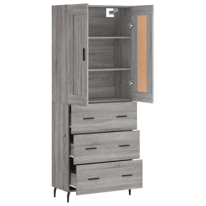 Dulap înalt, gri sonoma, 69,5x34x180 cm, lemn compozit WALTI