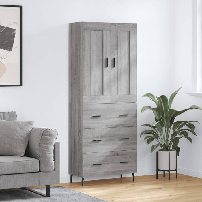 Dulap înalt, gri sonoma, 69,5x34x180 cm, lemn compozit WALTI
