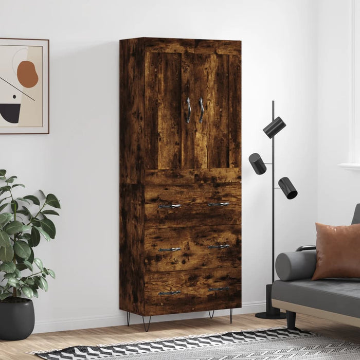 Dulap înalt, stejar fumuriu, 69,5x34x180, lemn compozit WALTI