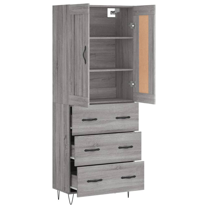 Dulap înalt, gri sonoma, 69,5x34x180 cm, lemn compozit - WALTI WALTI