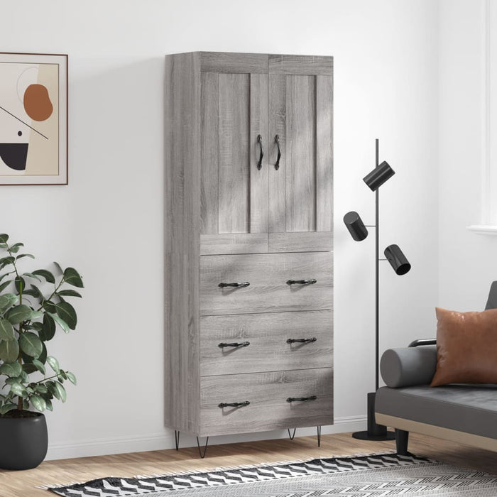 Dulap înalt, gri sonoma, 69,5x34x180 cm, lemn compozit - WALTI WALTI