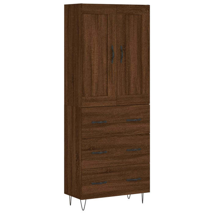 Dulap înalt, stejar maro, 69,5x34x180 cm, lemn compozit WALTI