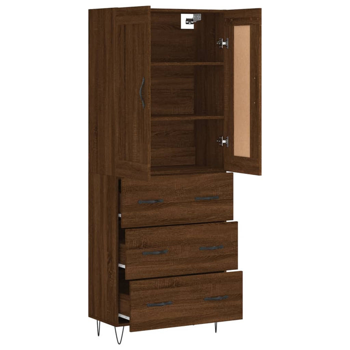 Dulap înalt, stejar maro, 69,5x34x180 cm, lemn compozit WALTI