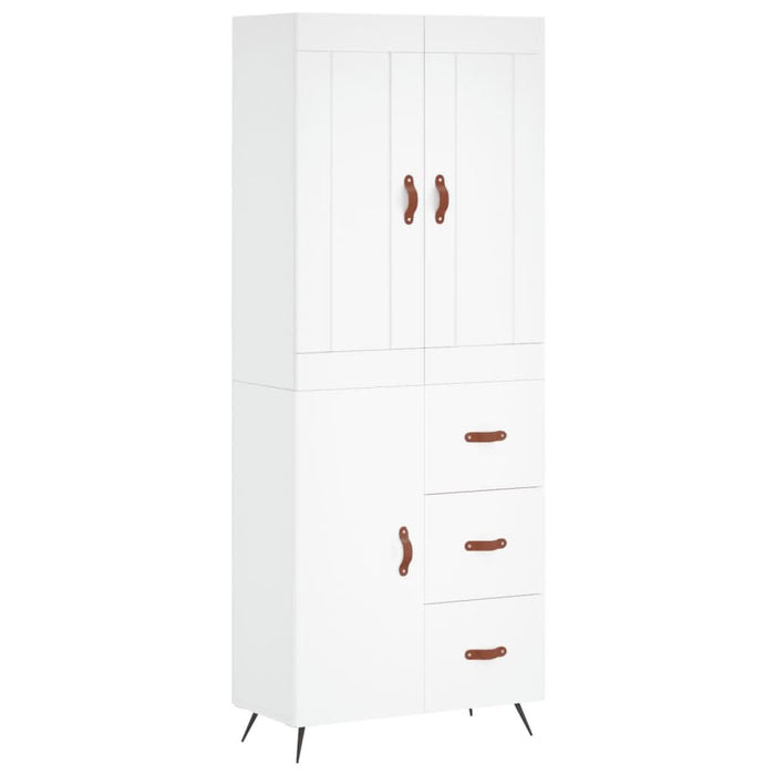 Dulap înalt, alb, 69,5x34x180 cm, lemn compozit - WALTI WALTI