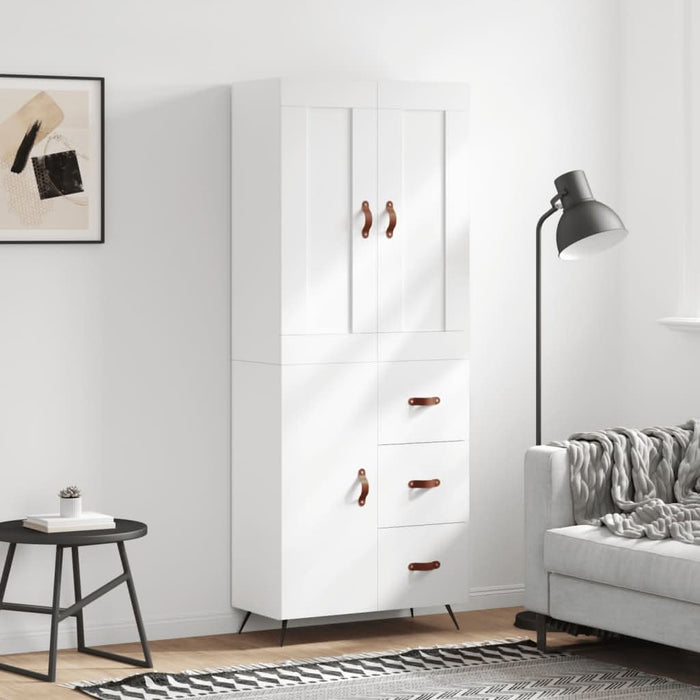 Dulap înalt, alb, 69,5x34x180 cm, lemn compozit - WALTI WALTI