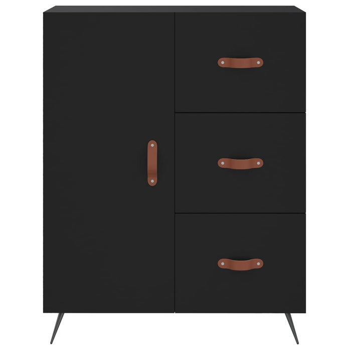 Dulap înalt, negru, 69,5x34x180 cm, lemn compozit WALTI