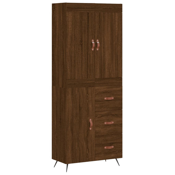 Dulap înalt, stejar maro, 69,5x34x180 cm, lemn compozit WALTI