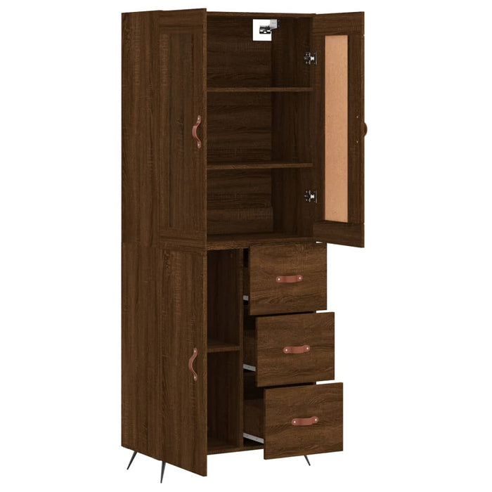 Dulap înalt, stejar maro, 69,5x34x180 cm, lemn compozit WALTI