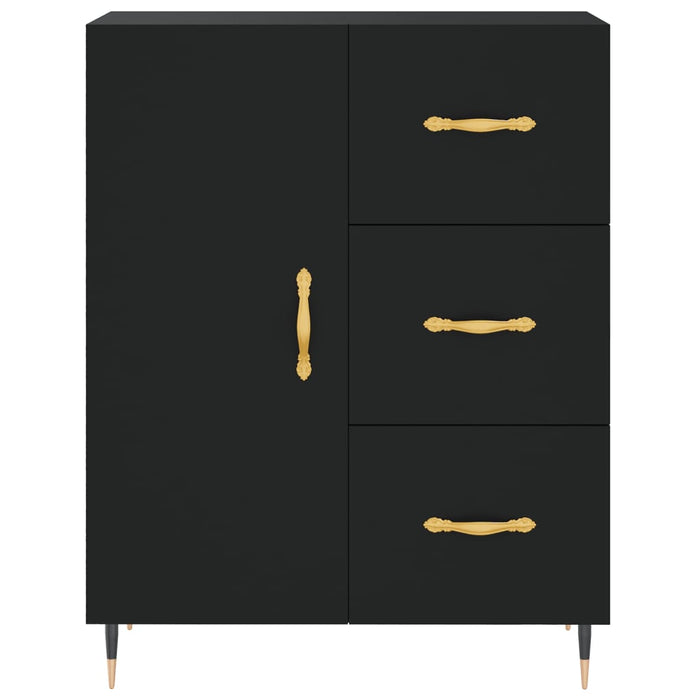 Dulap înalt, negru, 69,5x34x180 cm, lemn compozit WALTI
