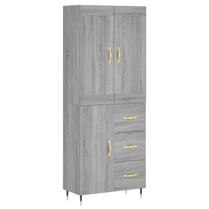 Dulap înalt, gri sonoma, 69,5x34x180 cm, lemn compozit - WALTI WALTI