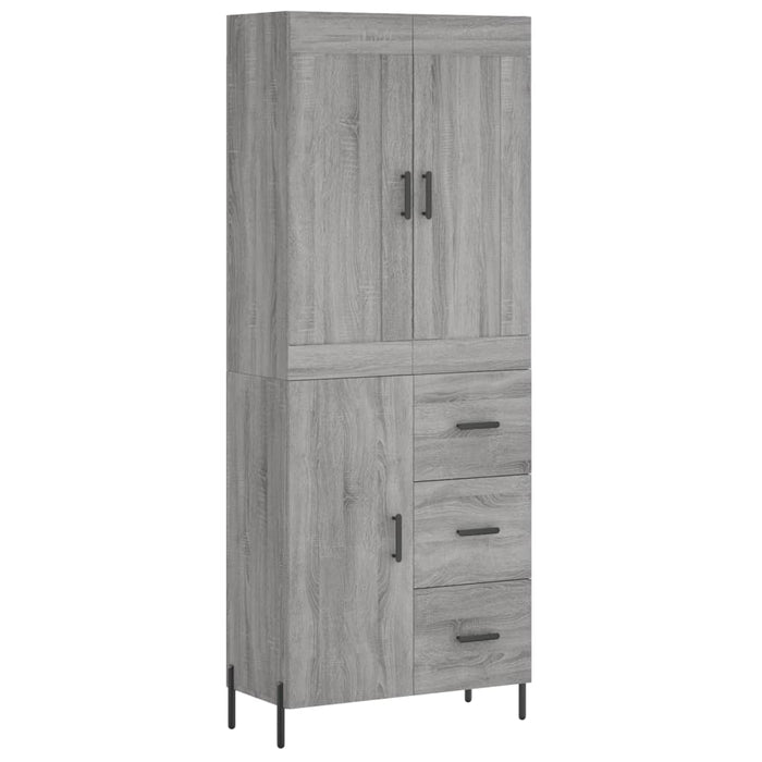 Dulap înalt, gri sonoma, 69,5x34x180 cm, lemn compozit WALTI