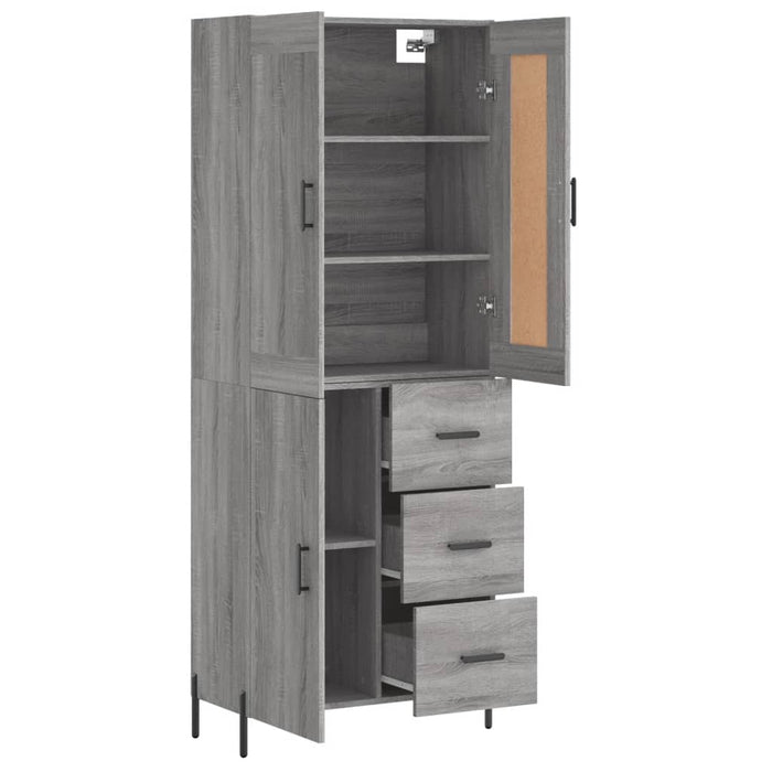 Dulap înalt, gri sonoma, 69,5x34x180 cm, lemn compozit WALTI