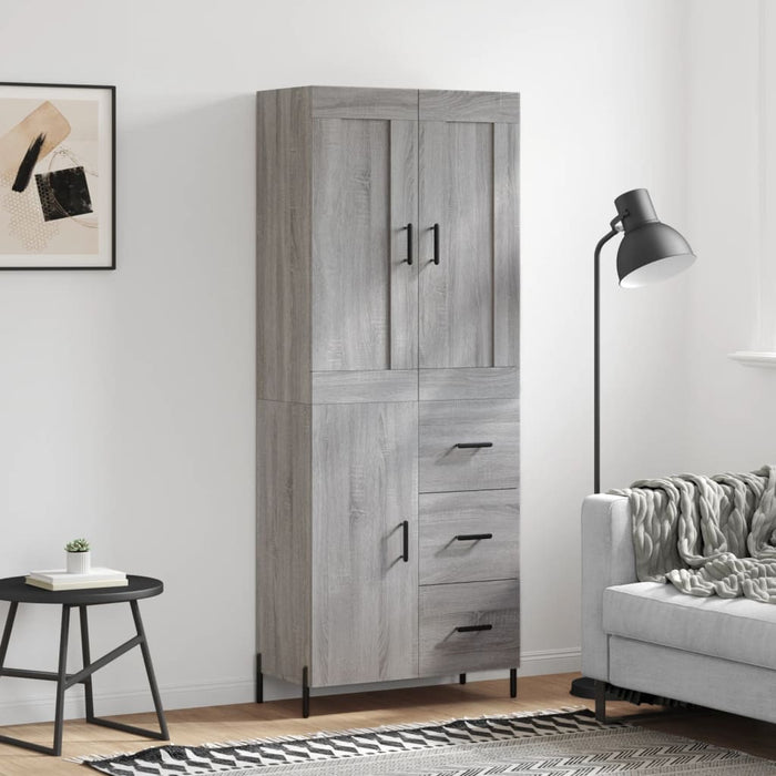 Dulap înalt, gri sonoma, 69,5x34x180 cm, lemn compozit WALTI