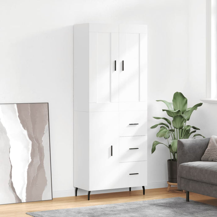 Dulap înalt, alb, 69,5x34x180 cm, lemn compozit WALTI