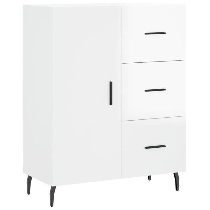 Dulap înalt, alb extralucios, 69,5x34x180 cm, lemn compozit WALTI