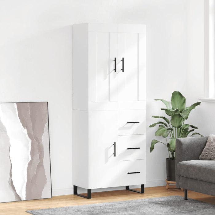 Dulap înalt, alb, 69,5x34x180 cm, lemn compozit - WALTI WALTI