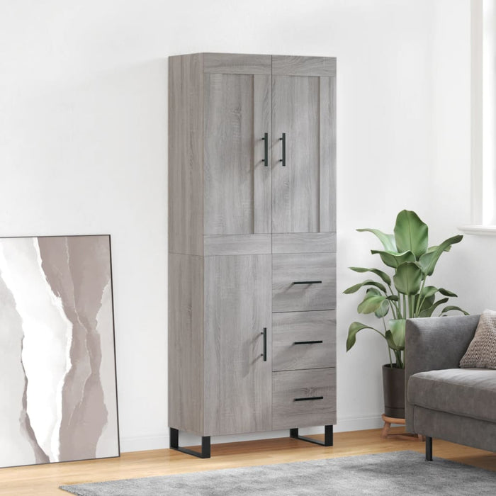 Dulap înalt, gri sonoma, 69,5x34x180 cm, lemn compozit WALTI