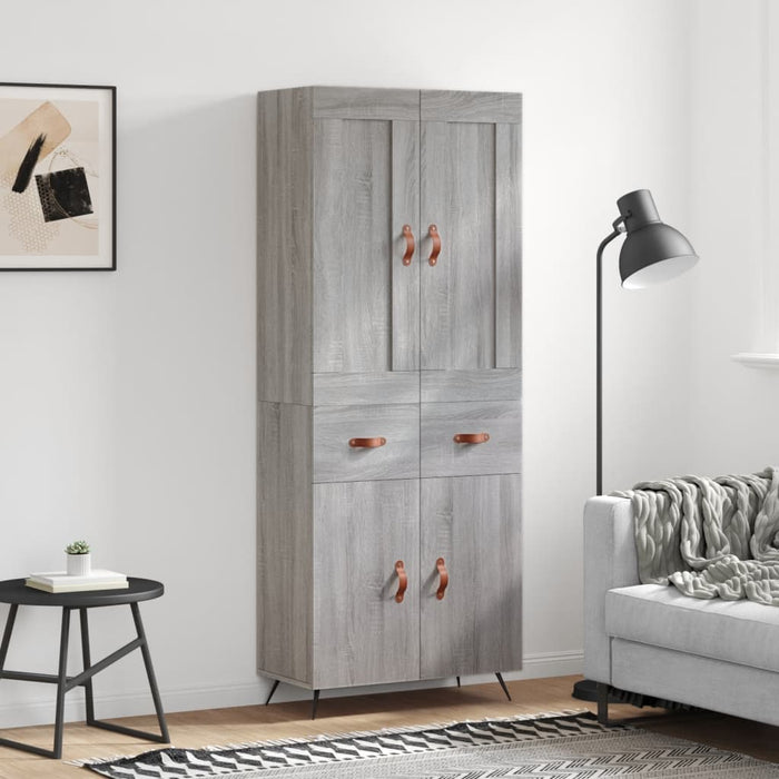 Dulap înalt, gri sonoma, 69,5x34x180 cm, lemn compozit - WALTI WALTI