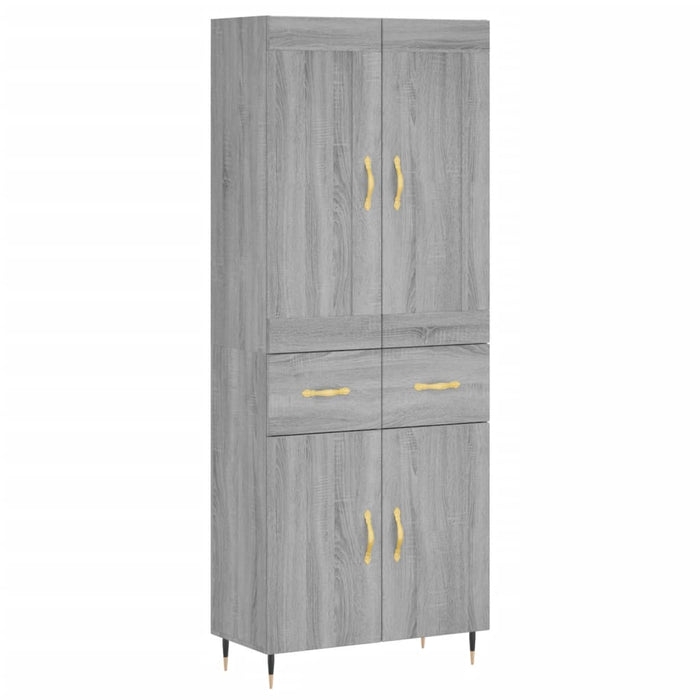 Dulap înalt, gri sonoma, 69,5x34x180 cm, lemn compozit WALTI