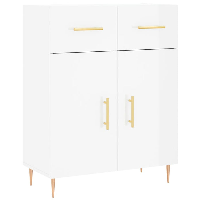 Dulap înalt, alb extralucios, 69,5x34x180 cm, lemn compozit WALTI