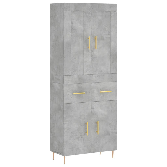 Dulap înalt, gri beton, 69,5x34x180, lemn compozit WALTI
