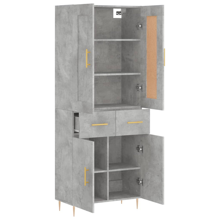 Dulap înalt, gri beton, 69,5x34x180, lemn compozit WALTI