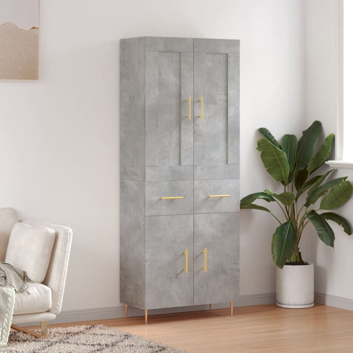 Dulap înalt, gri beton, 69,5x34x180, lemn compozit WALTI