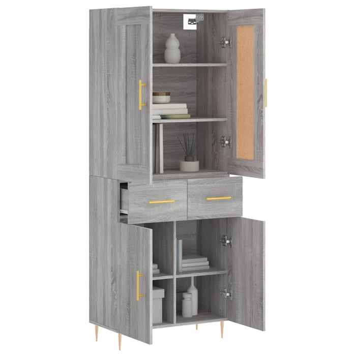 Dulap înalt, gri sonoma, 69,5x34x180 cm, lemn compozit WALTI