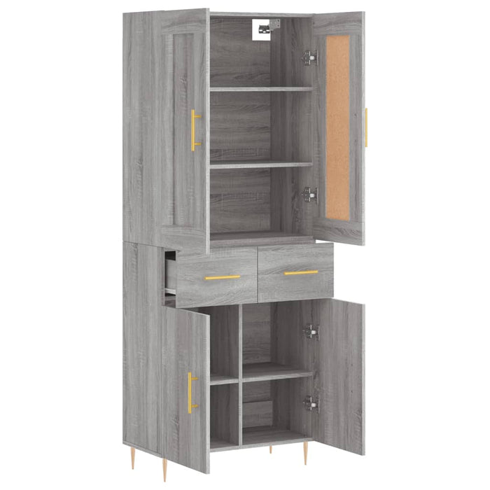 Dulap înalt, gri sonoma, 69,5x34x180 cm, lemn compozit WALTI