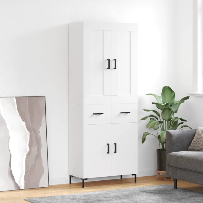 Dulap înalt, alb, 69,5x34x180 cm, lemn compozit - WALTI WALTI