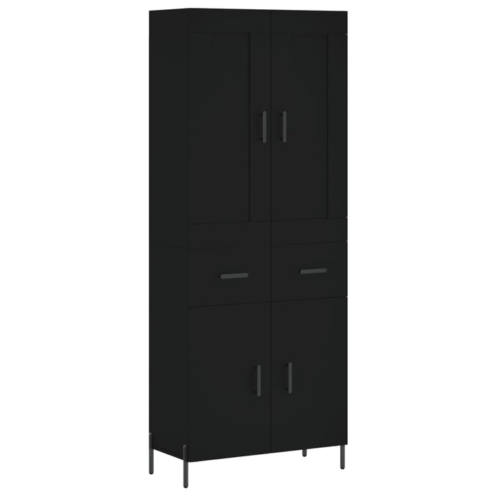 Dulap înalt, negru, 69,5x34x180 cm, lemn compozit WALTI