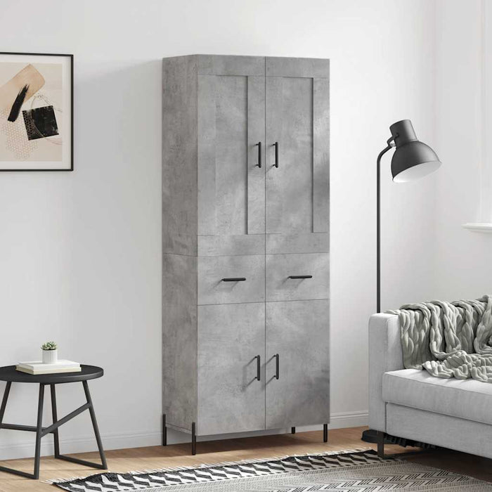 Dulap înalt, gri beton, 69,5x34x180, lemn compozit - WALTI WALTI
