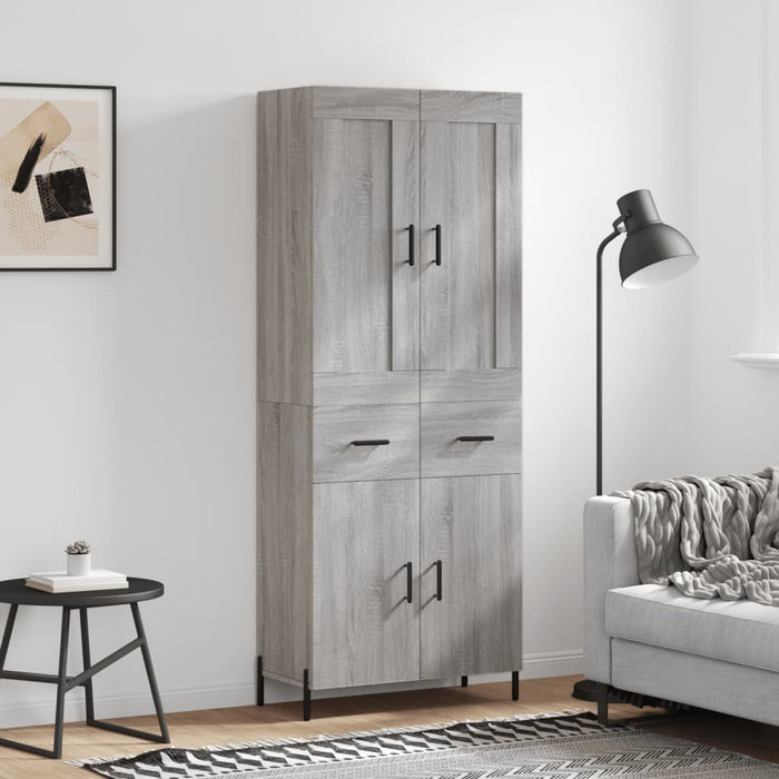 Dulap înalt, gri sonoma, 69,5x34x180 cm, lemn compozit - WALTI WALTI