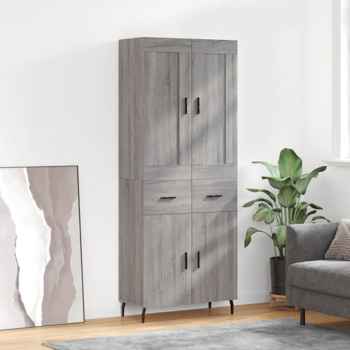 Dulap înalt, gri sonoma, 69,5x34x180 cm, lemn compozit WALTI