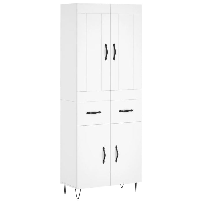 Dulap înalt, alb, 69,5x34x180 cm, lemn compozit - WALTI WALTI