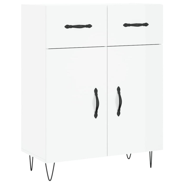 Dulap înalt, alb extralucios, 69,5x34x180 cm, lemn compozit WALTI
