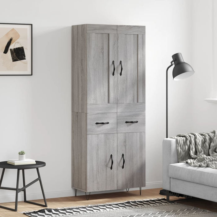 Dulap înalt, gri sonoma, 69,5x34x180 cm, lemn compozit - WALTI WALTI